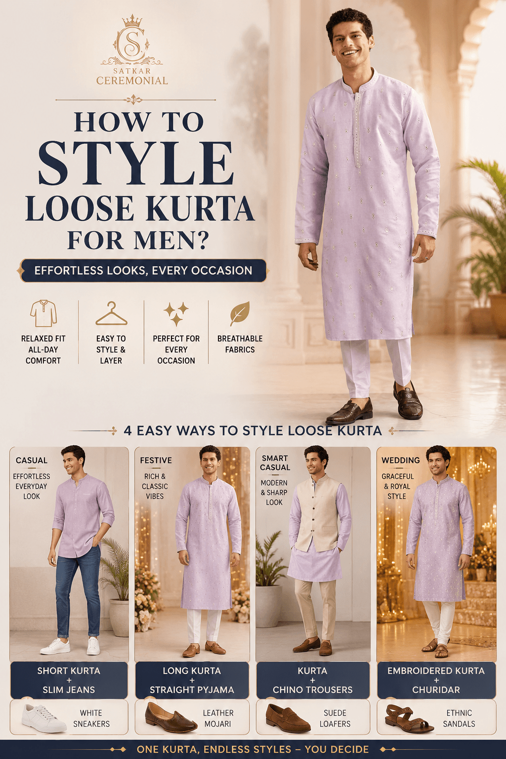 Style Loose Kurta for Men