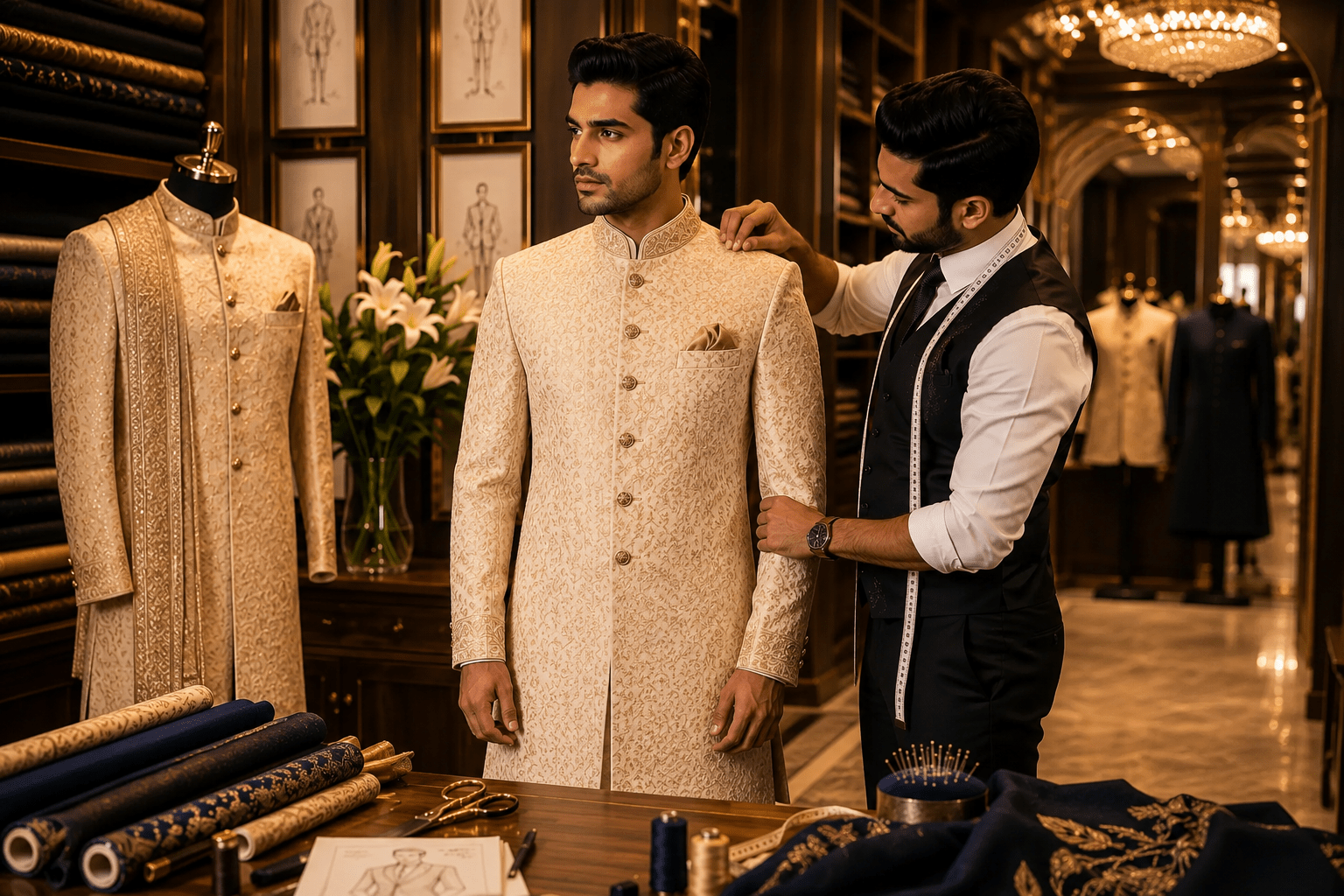 Custom Wedding Sherwani
